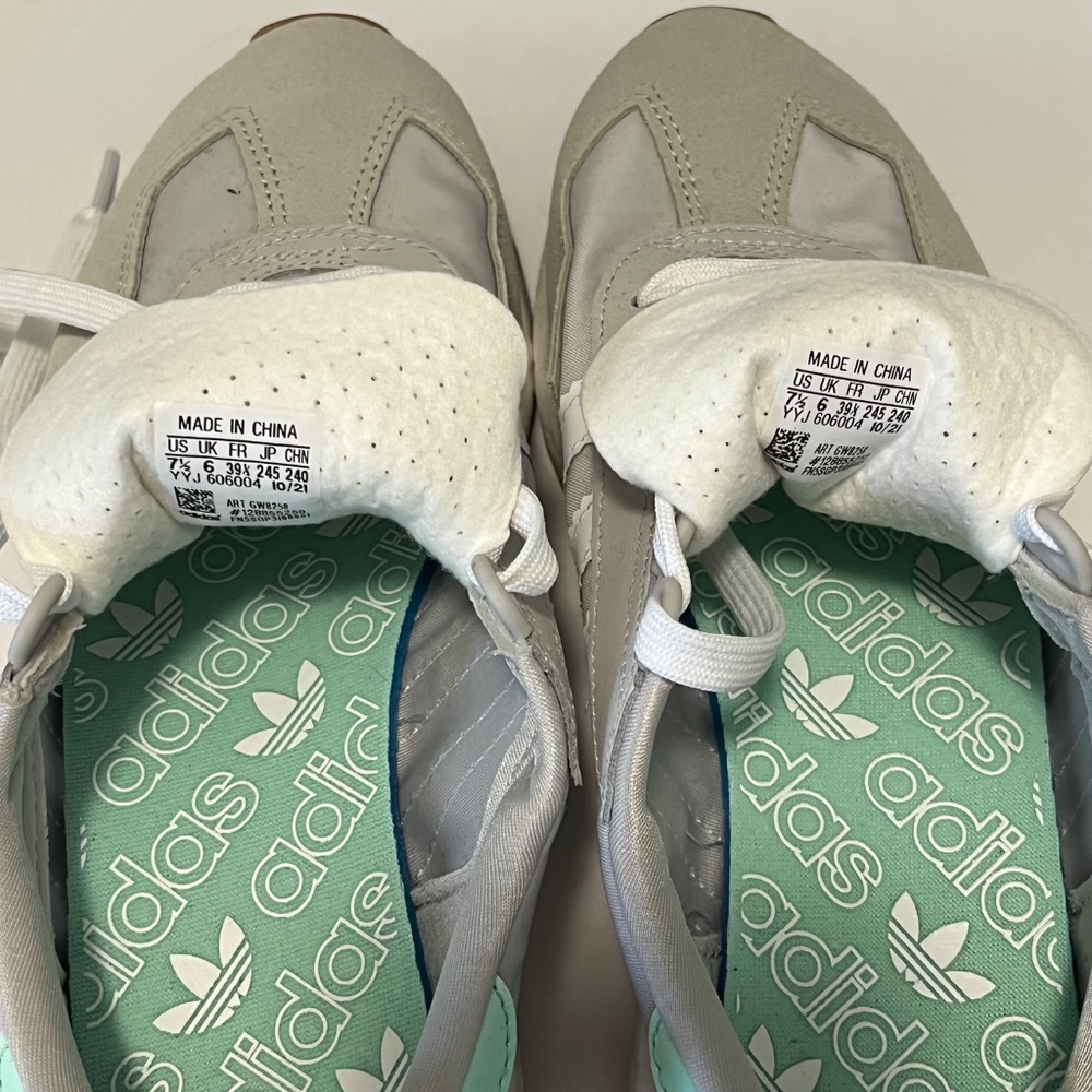Adidas Retropy E5W Sneakers Gray One Cloud White Pulse Mint Size 7.5 NWT - Picture 9 of 12